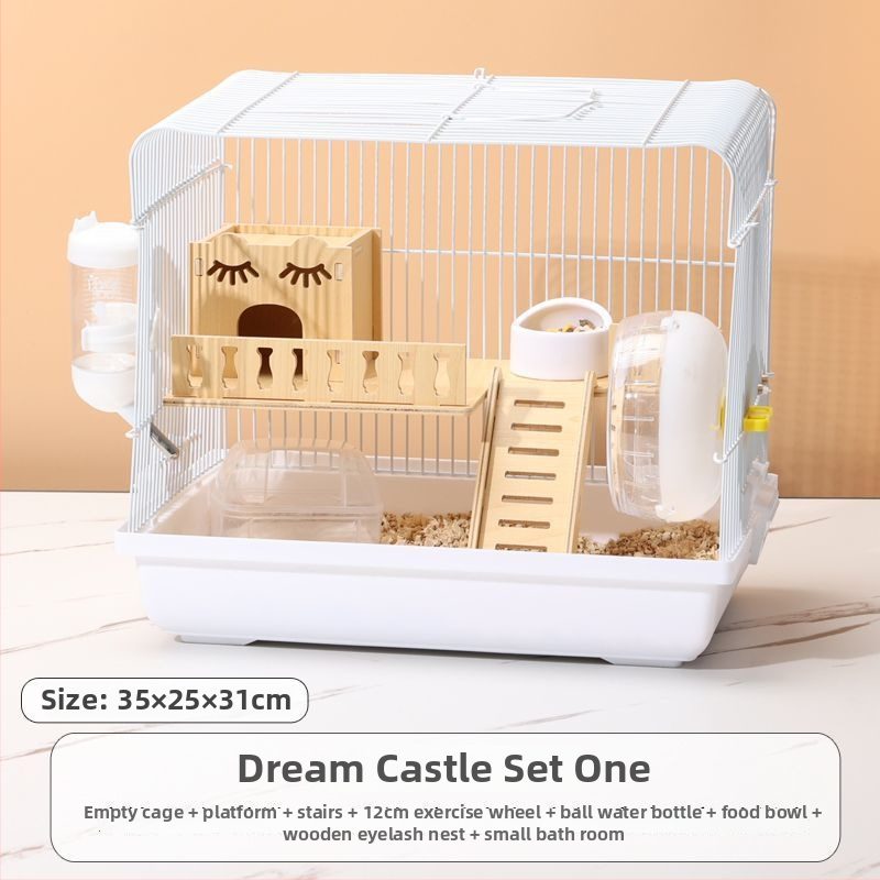 Klietka pre hamsterov – luxusný malý domček, plastová, bezpečná na hryzanie, základný set