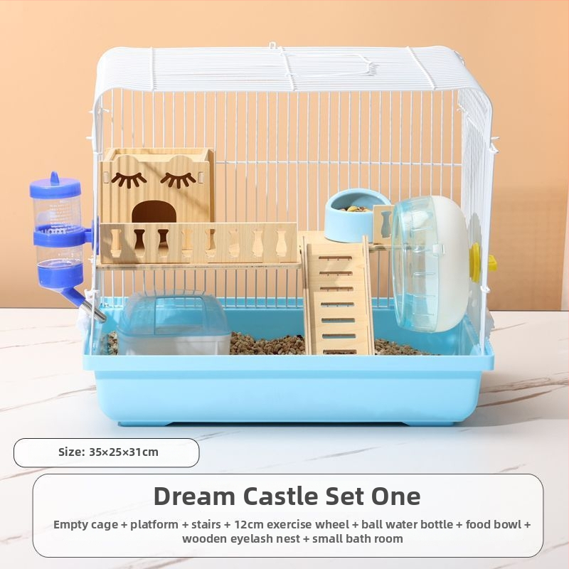 Klietka pre hamsterov – luxusný malý domček, plastová, bezpečná na hryzanie, základný set