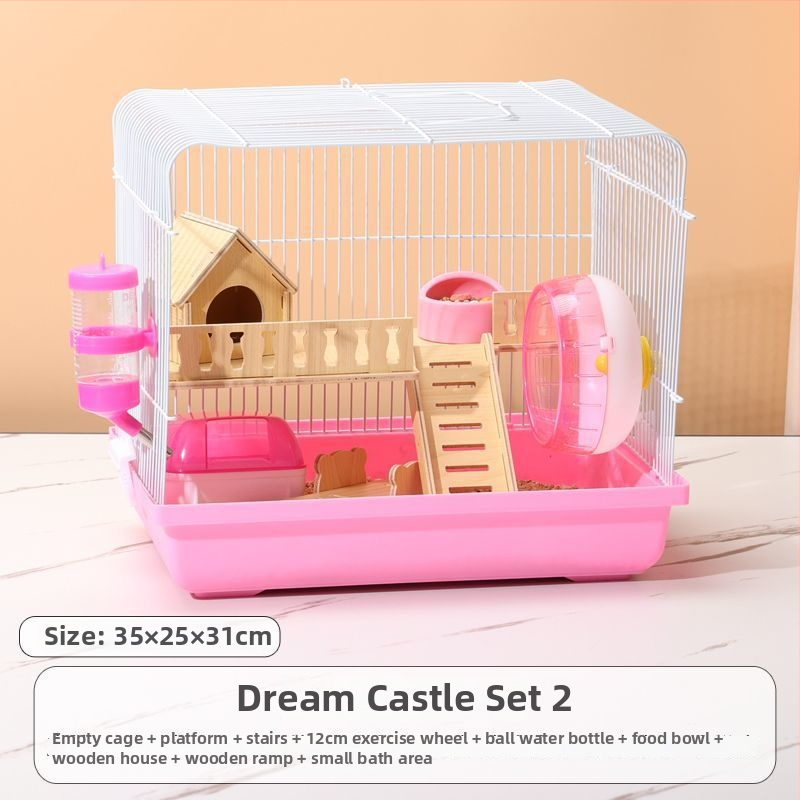 Klietka pre hamsterov – luxusný malý domček, plastová, bezpečná na hryzanie, základný set