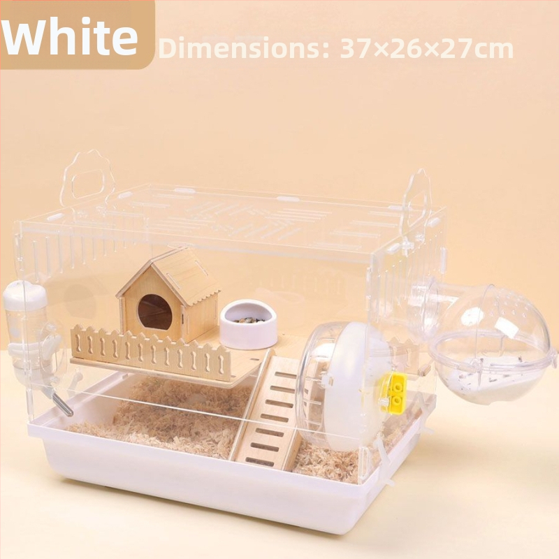 Klietka pre hamsterov – luxusný malý domček, plastová, bezpečná na hryzanie, základný set