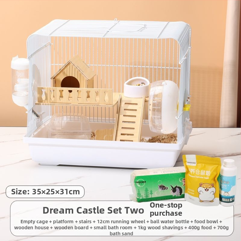 Klietka pre hamsterov – luxusný malý domček, plastová, bezpečná na hryzanie, základný set
