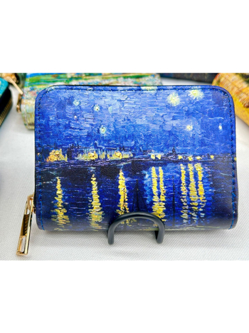 Držač kartica – Vintage Van Gogh serija s pejzažom, PU materijal, 11 džepova za kartice, podstava od poliestera
