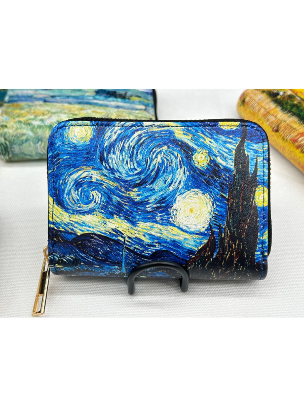 Držač kartica – Vintage Van Gogh serija s pejzažom, PU materijal, 11 džepova za kartice, podstava od poliestera
