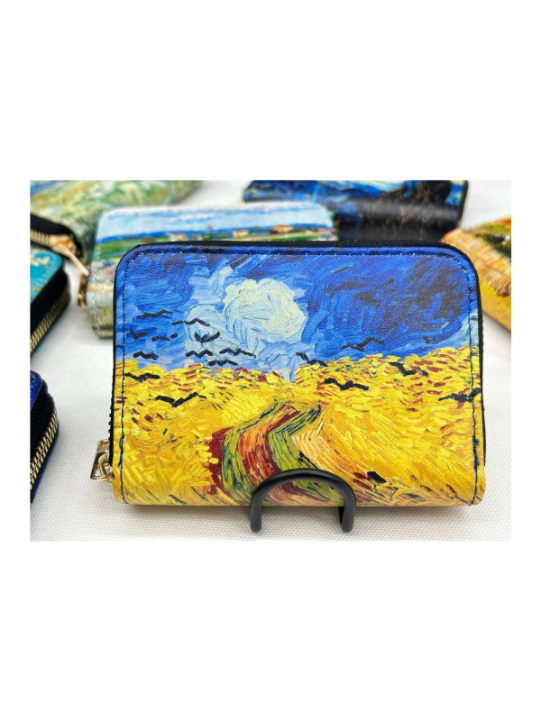 Držač kartica – Vintage Van Gogh serija s pejzažom, PU materijal, 11 džepova za kartice, podstava od poliestera