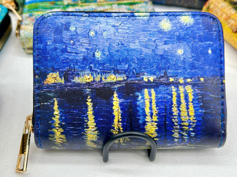 Držač kartica – Vintage Van Gogh serija s pejzažom, PU materijal, 11 džepova za kartice, podstava od poliestera