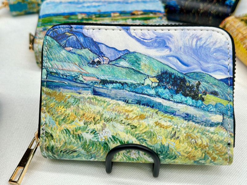Držač kartica – Vintage Van Gogh serija s pejzažom, PU materijal, 11 džepova za kartice, podstava od poliestera