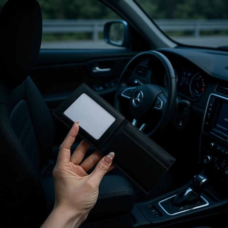 Σετ πορτοφόλι και αξεσουάρ από PVC με ανάγλυφη υφή δέρματος, 1‑πτυχή πορτοφόλι, αστικός μινιμαλιστικός στυλ, μοτίβο γραμμάτων, περιλαμβάνει θήκη καρτών και κρίκο κλειδιών