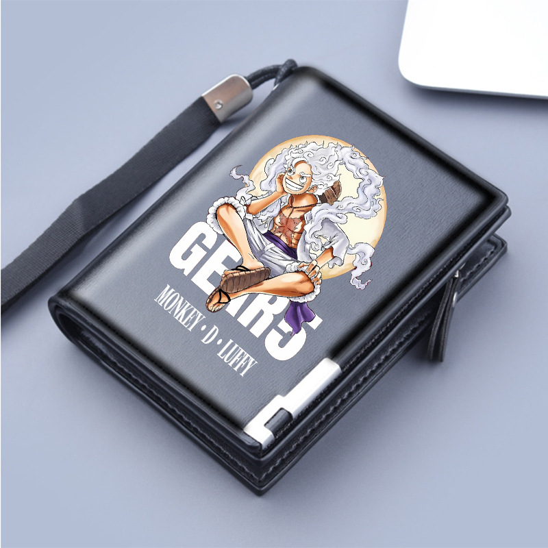 Férfi PU anyagú cipzáros pénztárca, tri-fold, nagy kapacitás, tavasz 2024