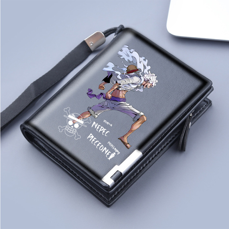 Férfi PU anyagú cipzáros pénztárca, tri-fold, nagy kapacitás, tavasz 2024