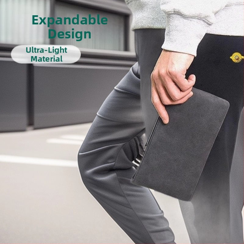 Geantă de mână pentru bărbați, piele PU, rezistentă la uzură, extensibilă, pliabilă, pentru călătorii de afaceri