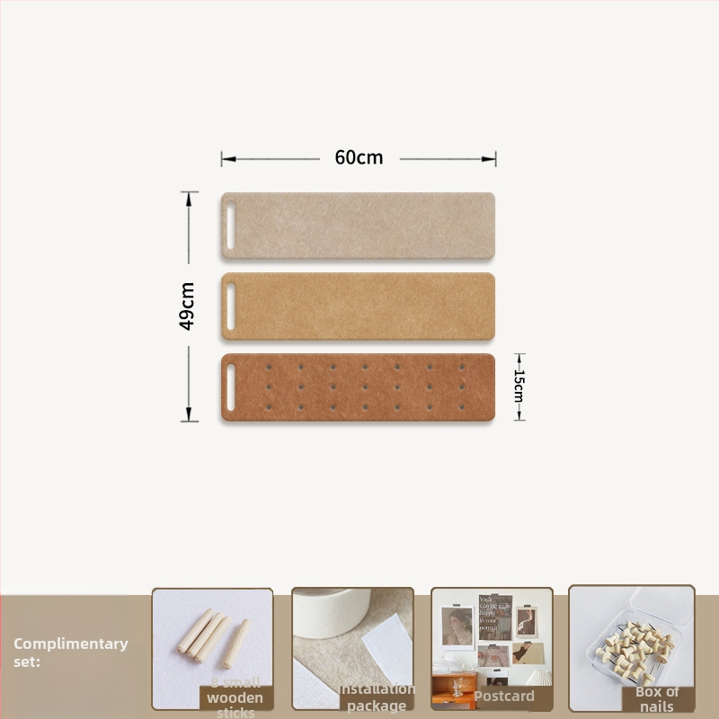 Filc falitábla akasztókkal és parafa táblával — 2 rész, geometriai mintázat, 3D dekoratív falikép