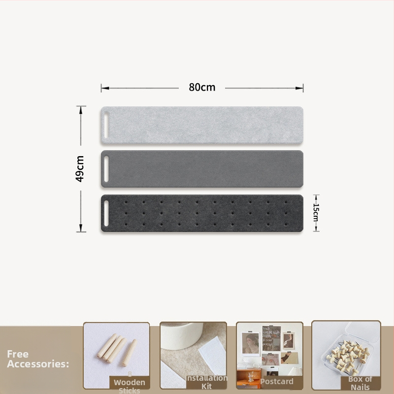 Filc falitábla akasztókkal és parafa táblával — 2 rész, geometriai mintázat, 3D dekoratív falikép