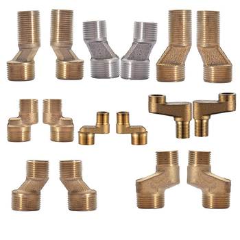 Sprchový kohút z nerezovej ocele so zmeniteľným priemerom a ohnutým uhlovým adaptérom pre kúpeľňu