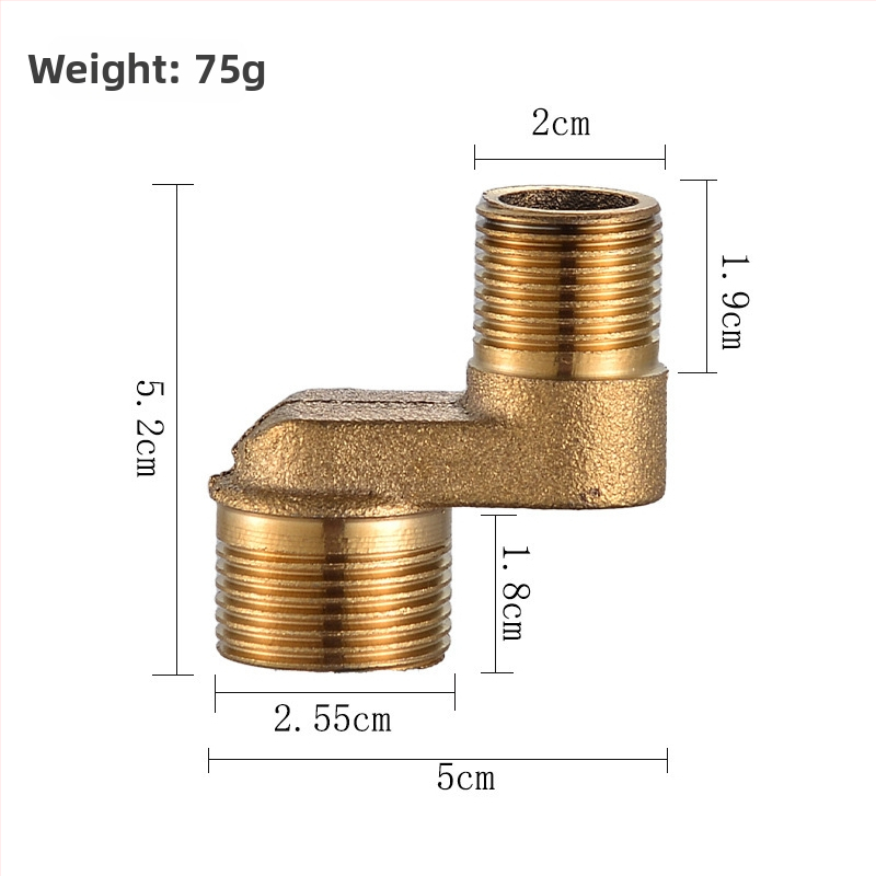 Sprchový kohút z nerezovej ocele so zmeniteľným priemerom a ohnutým uhlovým adaptérom pre kúpeľňu