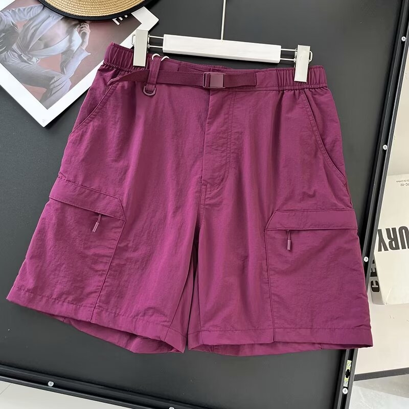 Νάιλον casual workwear σορτς, Κορεάτικου στυλ, ίσια γραμμή, Five-Length, 90% πολυεστέρας