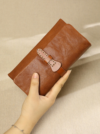 Πορτοφόλι για κινητό από γνήσιο δέρμα, πρώτο στρώμα βοοειδούς δέρματος, street style, μονόχρωμο σχέδιο, επένδυση πολυεστέρα