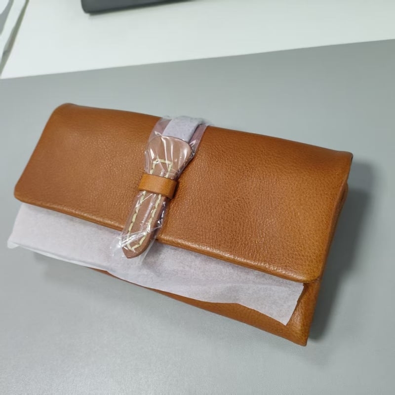 Πορτοφόλι για κινητό από γνήσιο δέρμα, πρώτο στρώμα βοοειδούς δέρματος, street style, μονόχρωμο σχέδιο, επένδυση πολυεστέρα