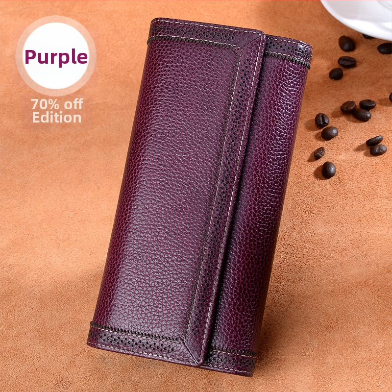 Πορτοφόλι για κινητό από γνήσιο δέρμα, πρώτο στρώμα βοοειδούς δέρματος, street style, μονόχρωμο σχέδιο, επένδυση πολυεστέρα