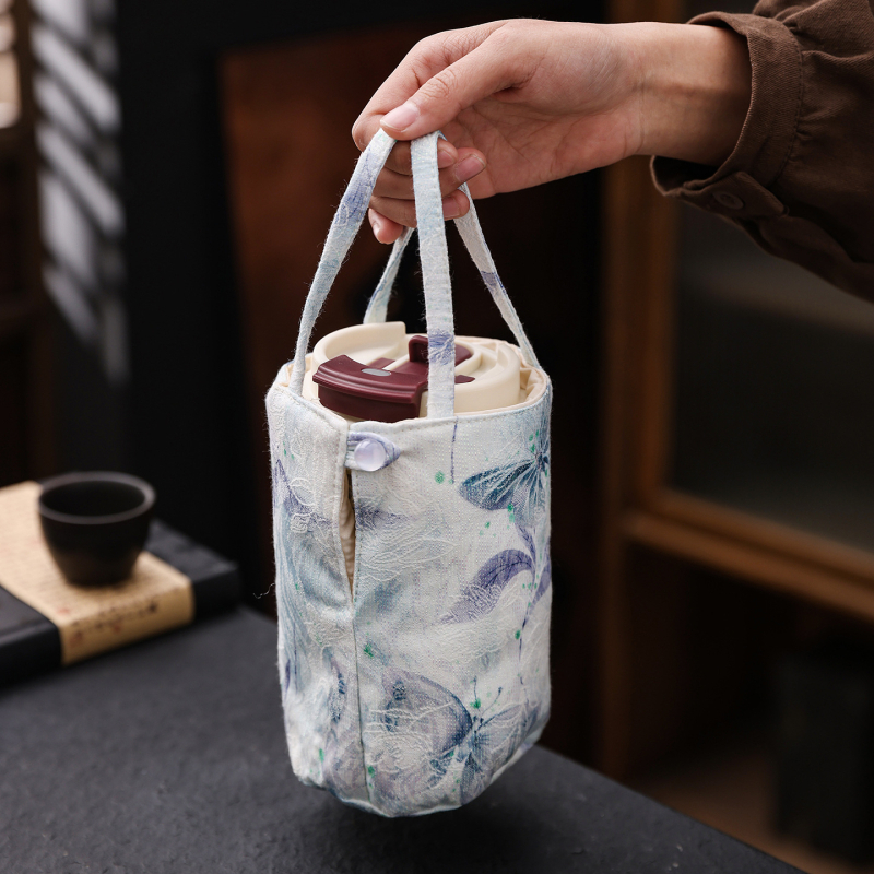 Set Gongfu pentru ceai cu ceainic și ceașcă în geantă de pânză — stil modern minimalist, pentru uz acasă și în călătorii