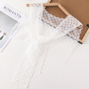 Čipkasti šal s ovratnikom, poliester, warp-knit pletenje, jednostavan uzorak, dekorativni trokutasti šal, japansko-korejski sladak stil