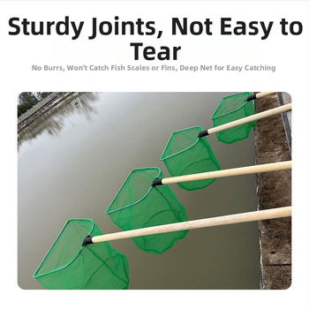 Vasból készült akváriumi háló tömörfa nyéllel