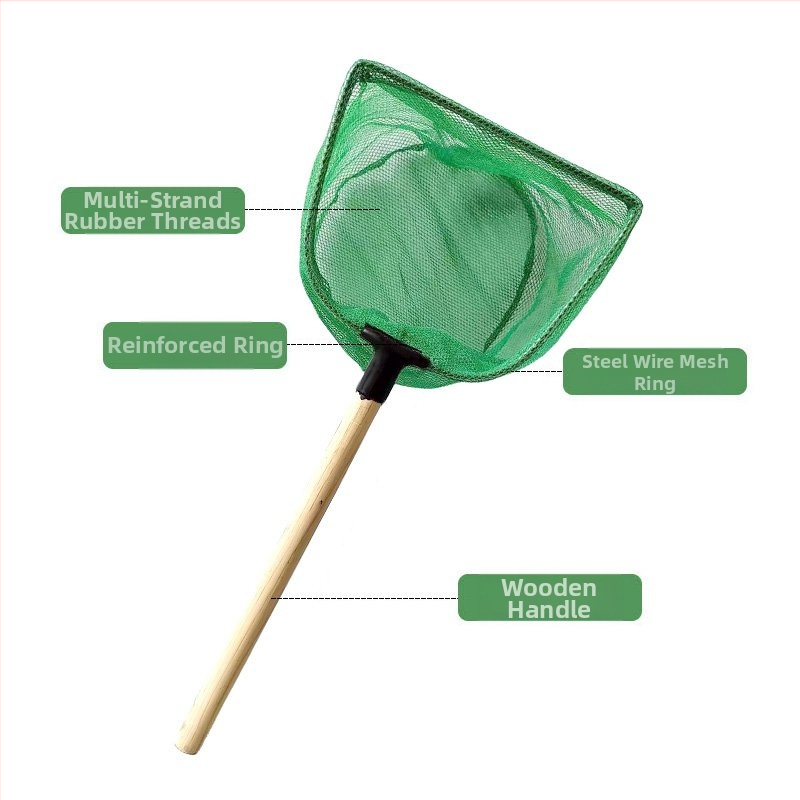 Železná sieť do akvária s pevným dreveným držadlom