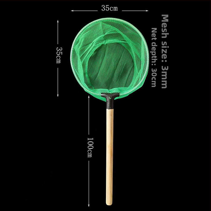 Vasból készült akváriumi háló tömörfa nyéllel