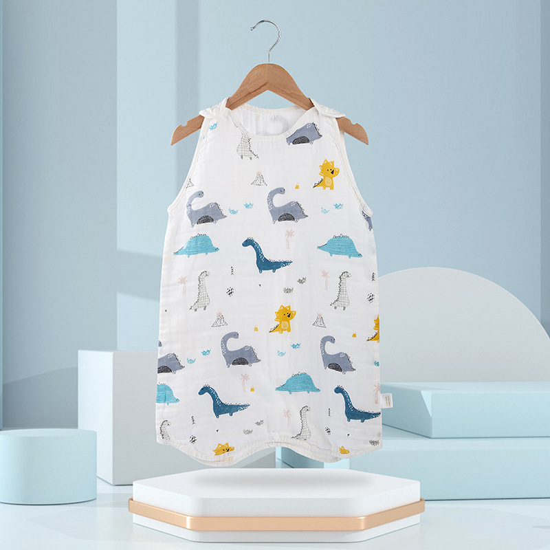 Sac de dormit pentru sugari și copii, model desen animat, stil vestă, toate sezoanele (Material: bumbac 100%; căptușeală: bumbac 100%; umplutură: bumbac 100%)