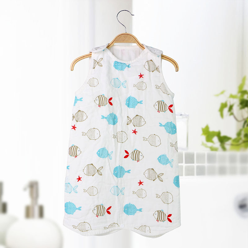 Sac de dormit pentru sugari și copii, model desen animat, stil vestă, toate sezoanele (Material: bumbac 100%; căptușeală: bumbac 100%; umplutură: bumbac 100%)