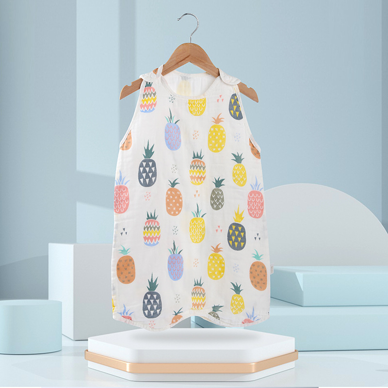 Sac de dormit pentru sugari și copii, model desen animat, stil vestă, toate sezoanele (Material: bumbac 100%; căptușeală: bumbac 100%; umplutură: bumbac 100%)