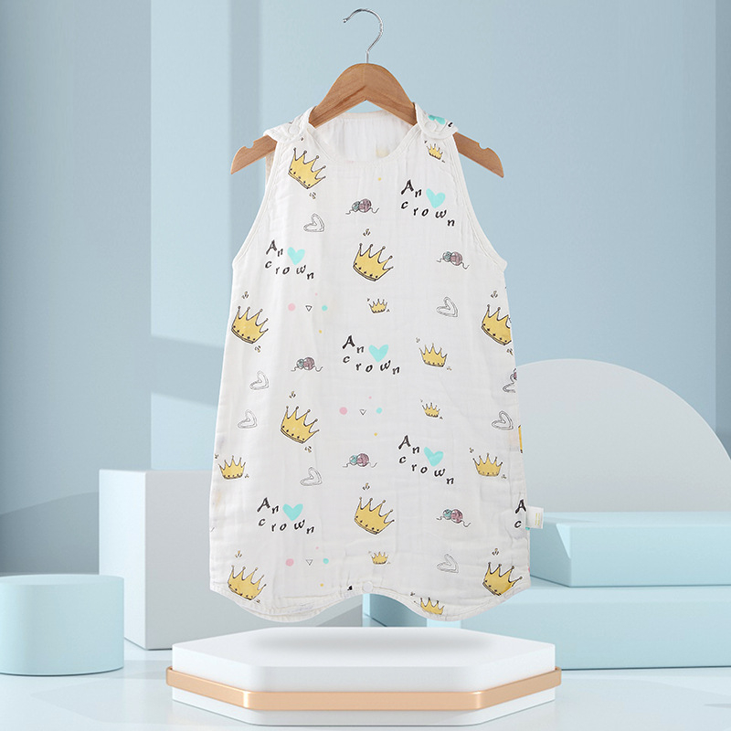 Sac de dormit pentru sugari și copii, model desen animat, stil vestă, toate sezoanele (Material: bumbac 100%; căptușeală: bumbac 100%; umplutură: bumbac 100%)