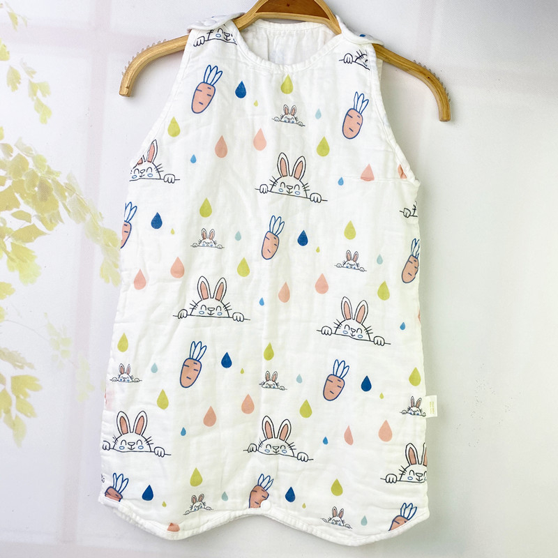 Sac de dormit pentru sugari și copii, model desen animat, stil vestă, toate sezoanele (Material: bumbac 100%; căptușeală: bumbac 100%; umplutură: bumbac 100%)