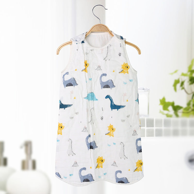 Sac de dormit pentru sugari și copii, model desen animat, stil vestă, toate sezoanele (Material: bumbac 100%; căptușeală: bumbac 100%; umplutură: bumbac 100%)