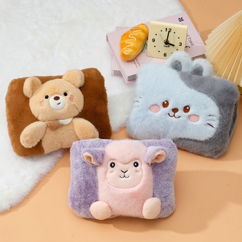 Recipient de apă fierbinte reîncărcabil cu design pluș caricatural (seria W) – 220V, 500W, încălzire prin încărcare, controlul temperaturii 65°C