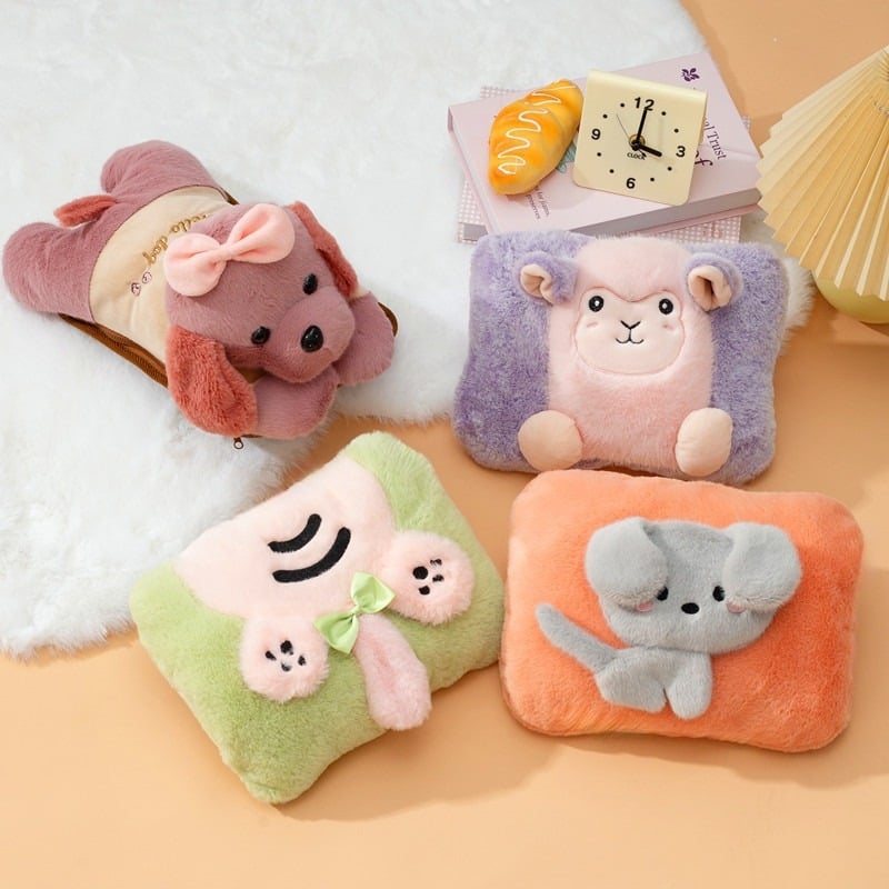 Recipient de apă fierbinte reîncărcabil cu design pluș caricatural (seria W) – 220V, 500W, încălzire prin încărcare, controlul temperaturii 65°C