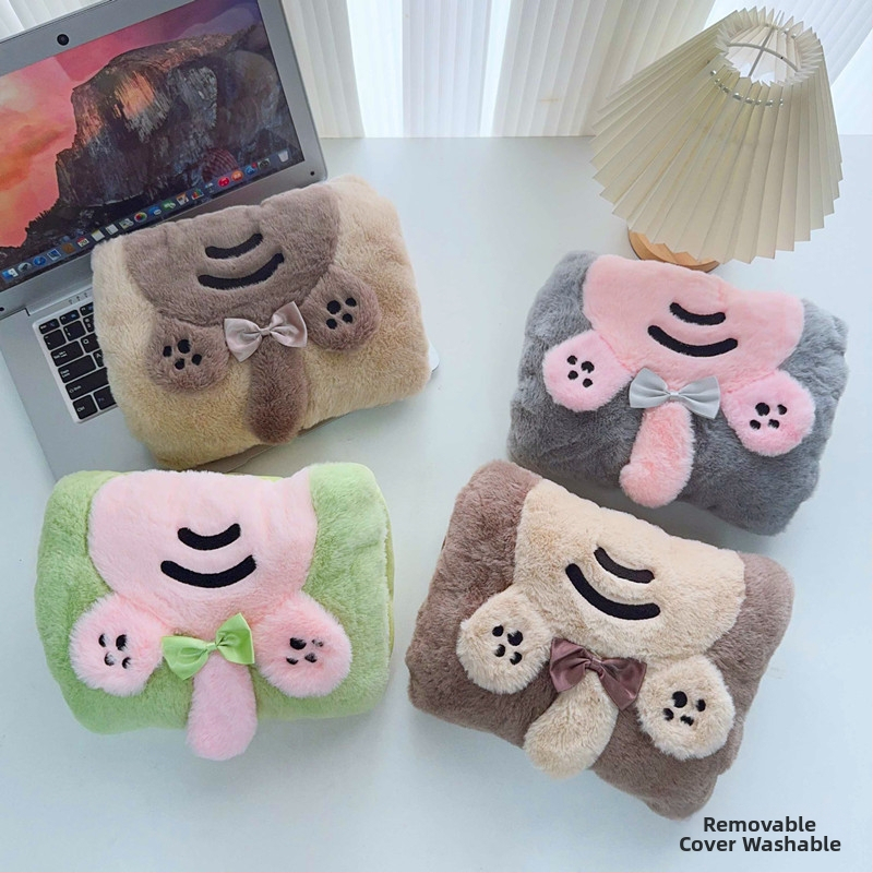 Recipient de apă fierbinte reîncărcabil cu design pluș caricatural (seria W) – 220V, 500W, încălzire prin încărcare, controlul temperaturii 65°C