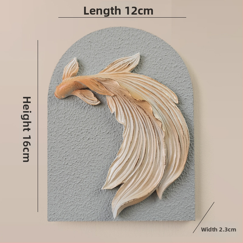 3D dekoratív falmatrica – 1 darab, gyanta + fa panel, növények és virágok motívum, modern minimalist stílus, háromdimenziós kialakítás