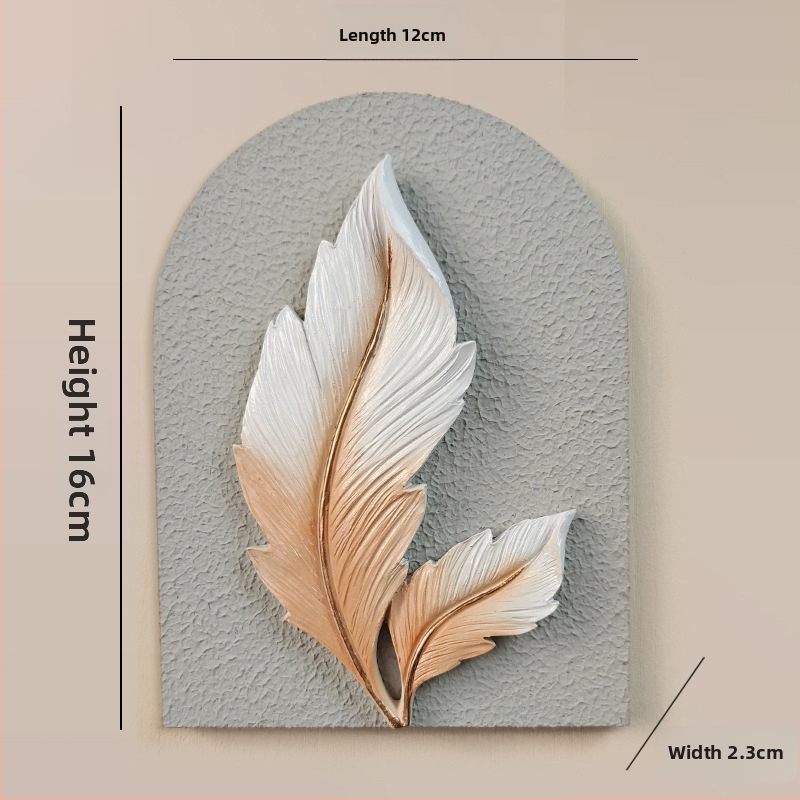 3D dekoratív falmatrica – 1 darab, gyanta + fa panel, növények és virágok motívum, modern minimalist stílus, háromdimenziós kialakítás