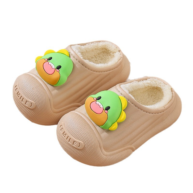 Zimske dječje papuče, unisex, vodootporne, životinjski uzorak, šivane, PVC gornji dio i PVC potplat
