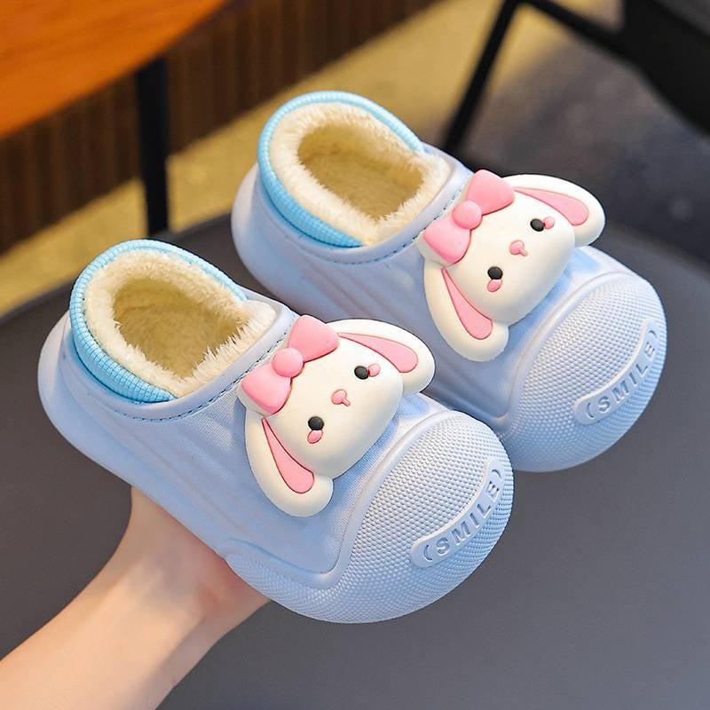 Zimske dječje papuče, unisex, vodootporne, životinjski uzorak, šivane, PVC gornji dio i PVC potplat
