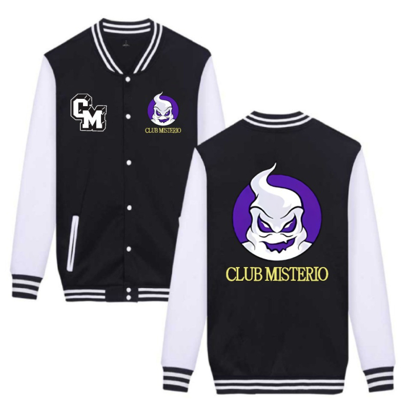 Felnőtt anime mintás sportos pulóver baseball-stílusban – szabad szabás, állógallér, egy sor gombos zárás, velúr bélés, fő anyag poliészter 65%