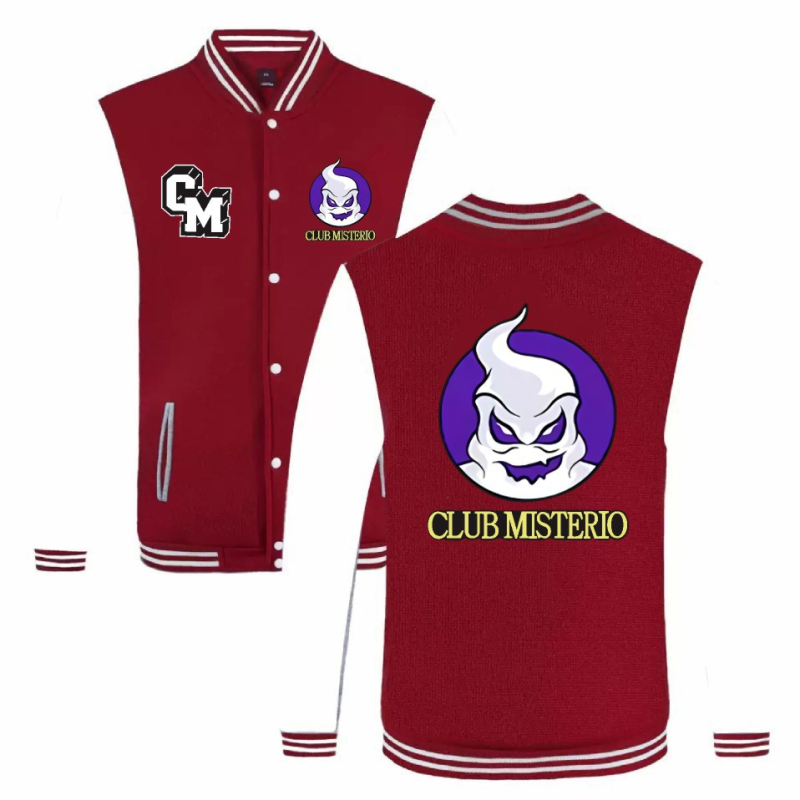 Felnőtt anime mintás sportos pulóver baseball-stílusban – szabad szabás, állógallér, egy sor gombos zárás, velúr bélés, fő anyag poliészter 65%