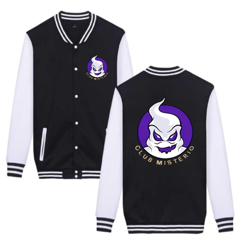 Felnőtt anime mintás sportos pulóver baseball-stílusban – szabad szabás, állógallér, egy sor gombos zárás, velúr bélés, fő anyag poliészter 65%