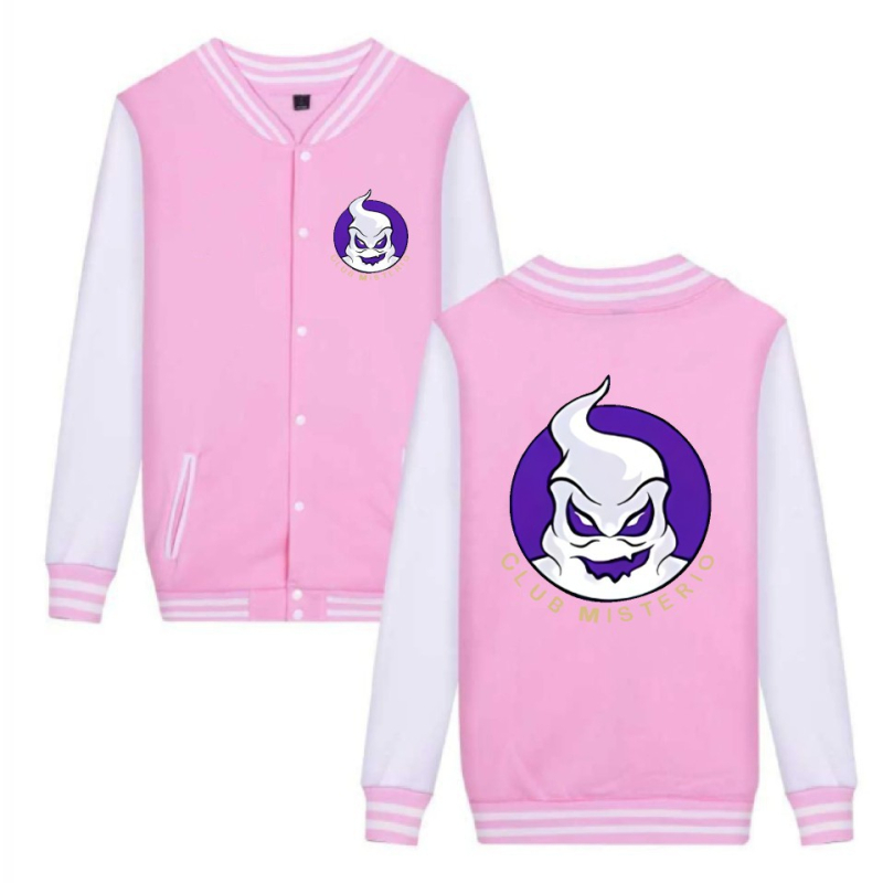 Felnőtt anime mintás sportos pulóver baseball-stílusban – szabad szabás, állógallér, egy sor gombos zárás, velúr bélés, fő anyag poliészter 65%