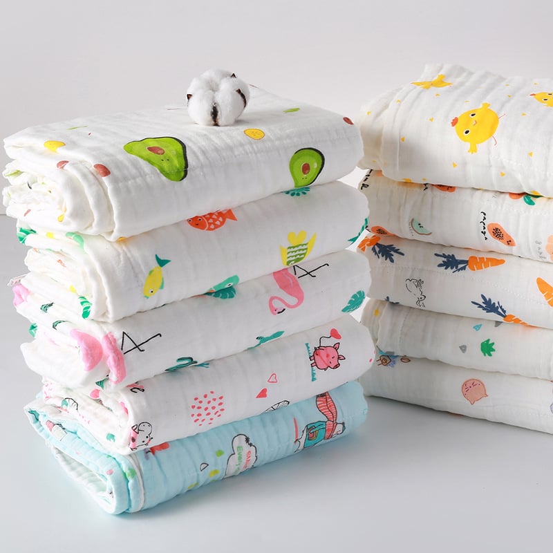 Dječji ručnik za kupanje od čiste pamuka, 6-slojni pokrivač za novorođenčad, ručnik za kupanje s uzorkom životinja