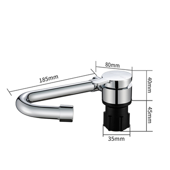Skľopajúca kuchynská batéria s keramickým diskovým ventílom, meďové telo, nástenná zvislá montáž, 0–90°C, 0.6–1.0 MPa
