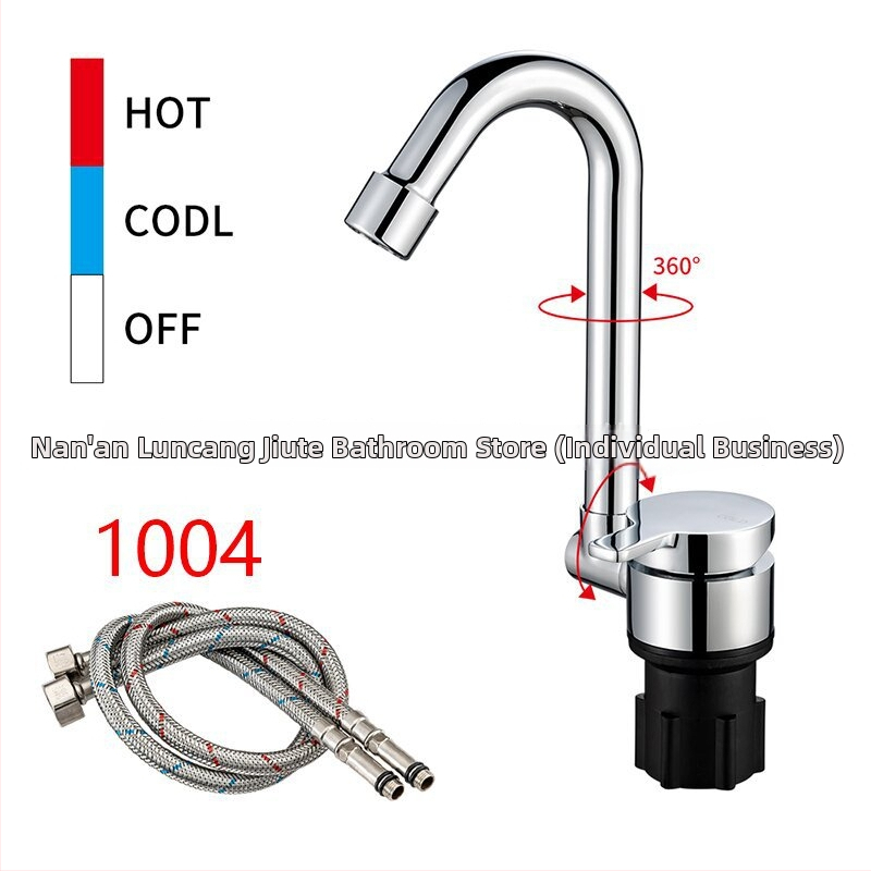 Skľopajúca kuchynská batéria s keramickým diskovým ventílom, meďové telo, nástenná zvislá montáž, 0–90°C, 0.6–1.0 MPa