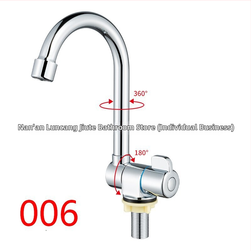 Skľopajúca kuchynská batéria s keramickým diskovým ventílom, meďové telo, nástenná zvislá montáž, 0–90°C, 0.6–1.0 MPa