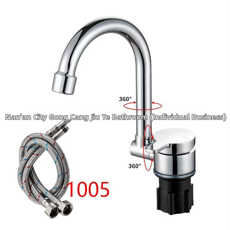 Skľopajúca kuchynská batéria s keramickým diskovým ventílom, meďové telo, nástenná zvislá montáž, 0–90°C, 0.6–1.0 MPa