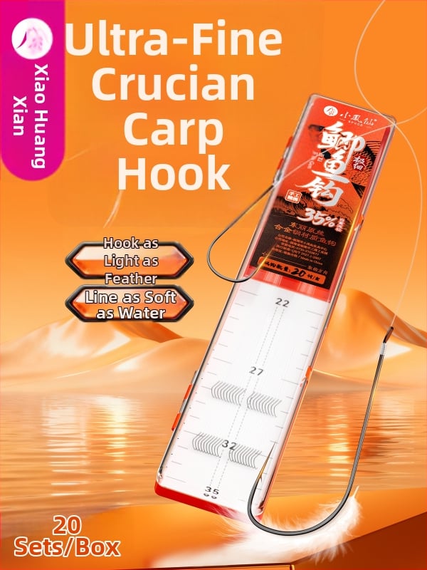 Little Fengxian Cârlig Dublu cu Linie Subțire pentru Pescuit în Râu, 20 Perechi în Cutie